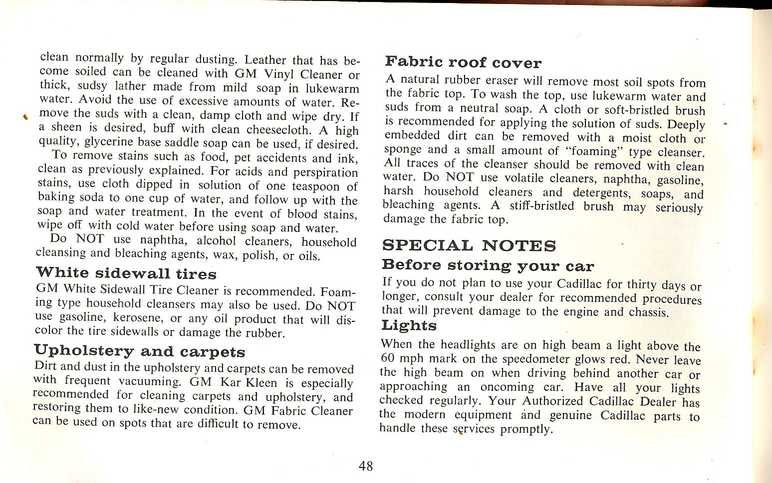 1965 Cadillac Owners Manual Page 16